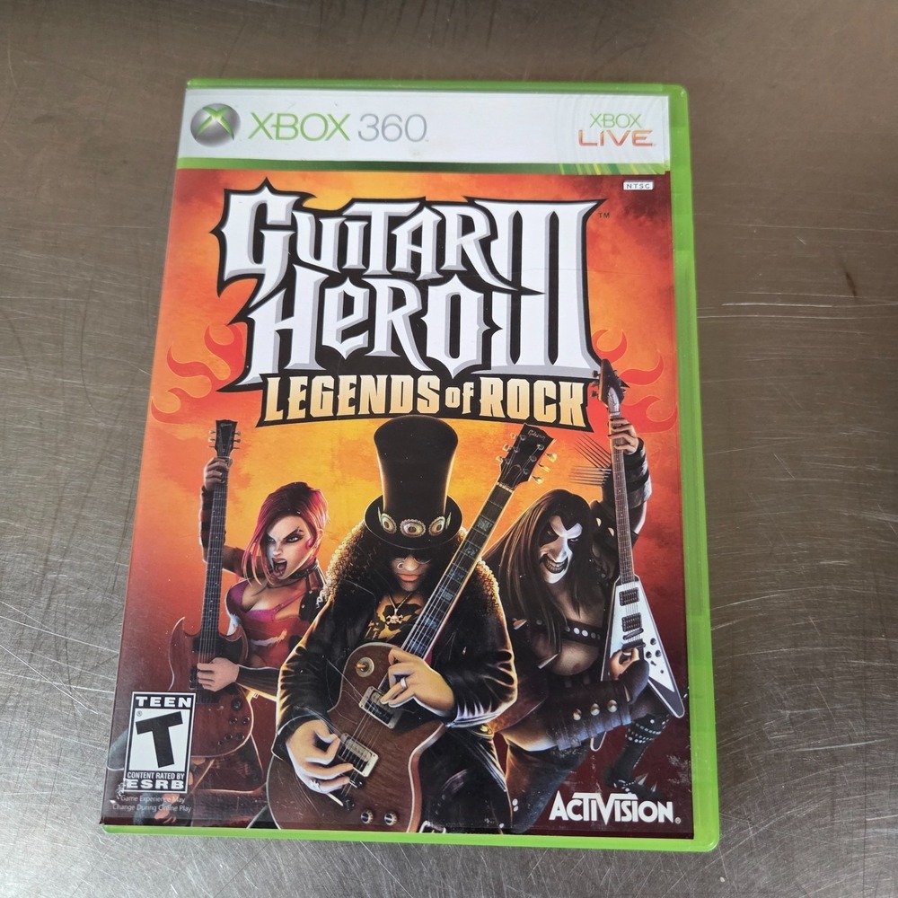 Guitar Hero III 3 Legends of Rock (Xbox 360, 2007) Complete Good Condition